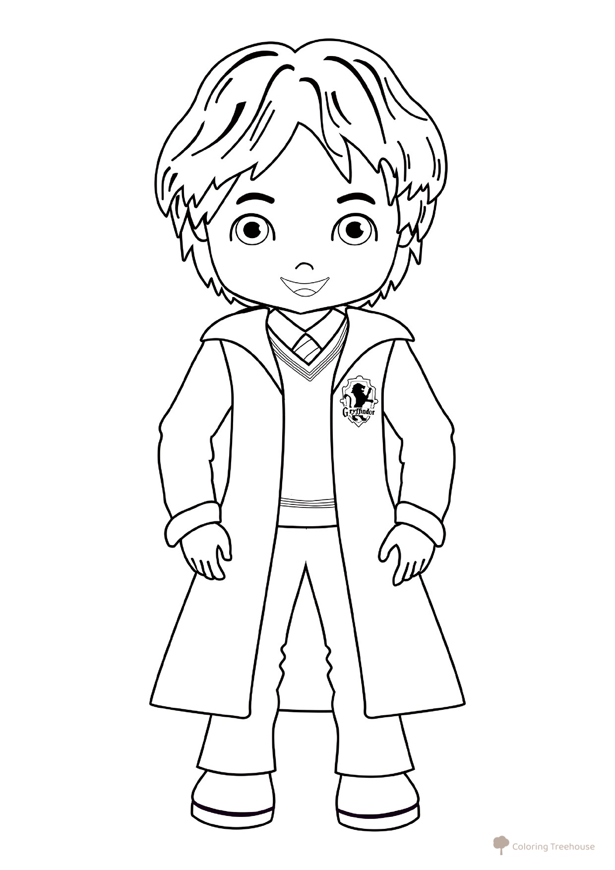 Cartoon Ron Weasley Coloring Page free printable Harry Potter Coloring Pages coloring page