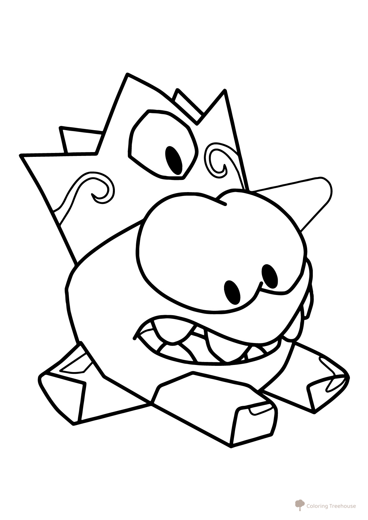 Am Nyam Coloring Page with Ice Crown free printable Om Nom Coloring Pages coloring page