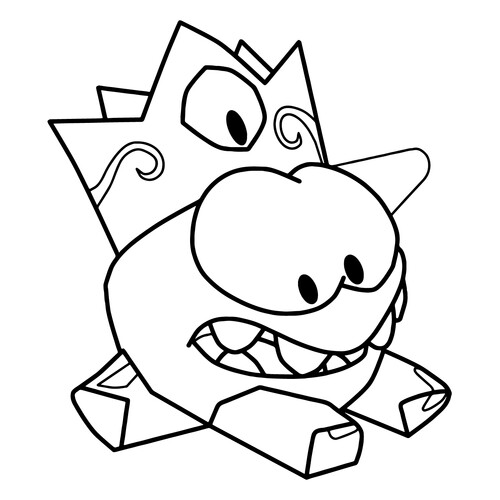 Am Nyam Coloring Page with Ice Crown free printable Om Nom Coloring Pages coloring page