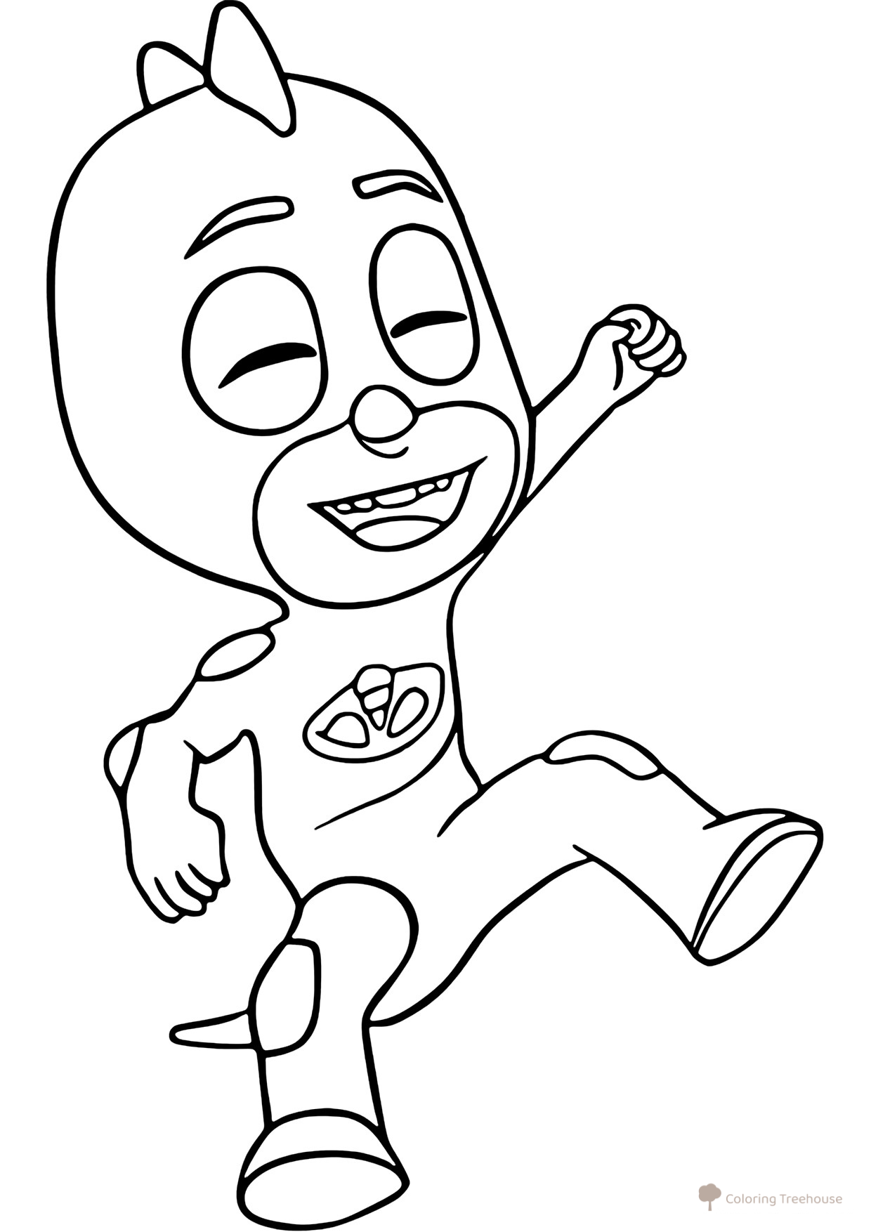 Gecko Laughing Coloring Page free printable PJ Masks Coloring Pages coloring page