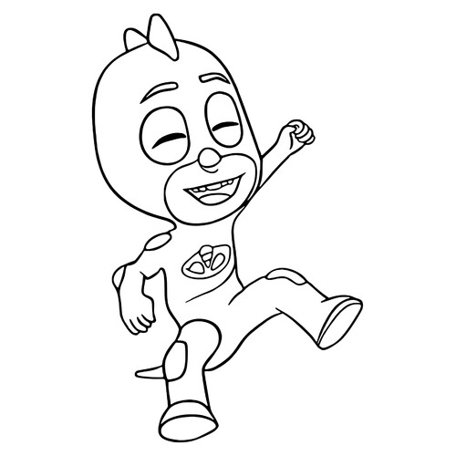 Gecko Laughing Coloring Page free printable PJ Masks Coloring Pages coloring page
