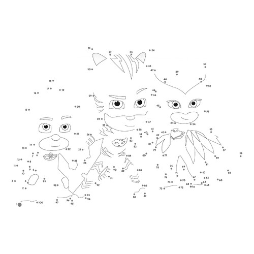 Heroes in Masks Dot-to-Dot Coloring Page free printable PJ Masks Coloring Pages coloring page