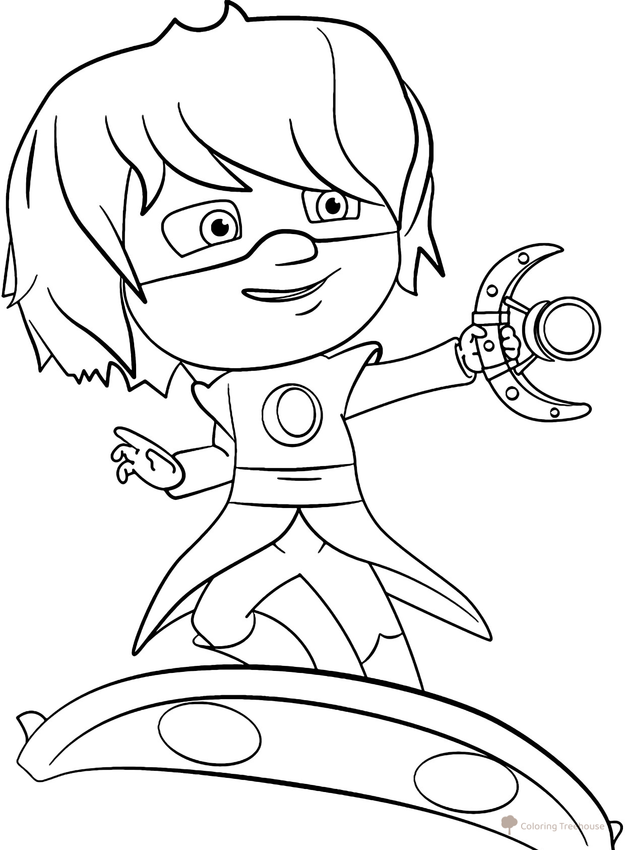 Página para colorear: Chica lunar y el imán lunar dibujo para colorear gratis de Pj Masks: páginas para colorear de los héroes enmascarados