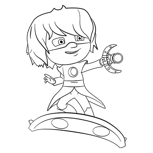 Página para colorear: Chica lunar y el imán lunar dibujo para colorear gratis de Pj Masks: páginas para colorear de los héroes enmascarados