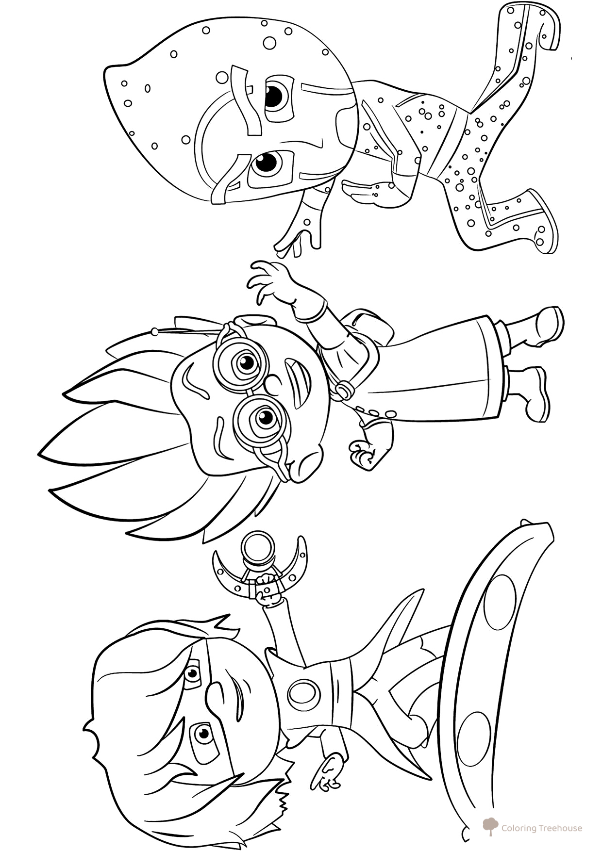 Página para colorear: Villanos de PJ Masks dibujo para colorear gratis de Pj Masks: páginas para colorear de los héroes enmascarados
