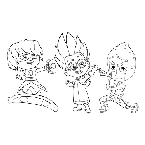 Página para colorear: Villanos de PJ Masks dibujo para colorear gratis de Pj Masks: páginas para colorear de los héroes enmascarados