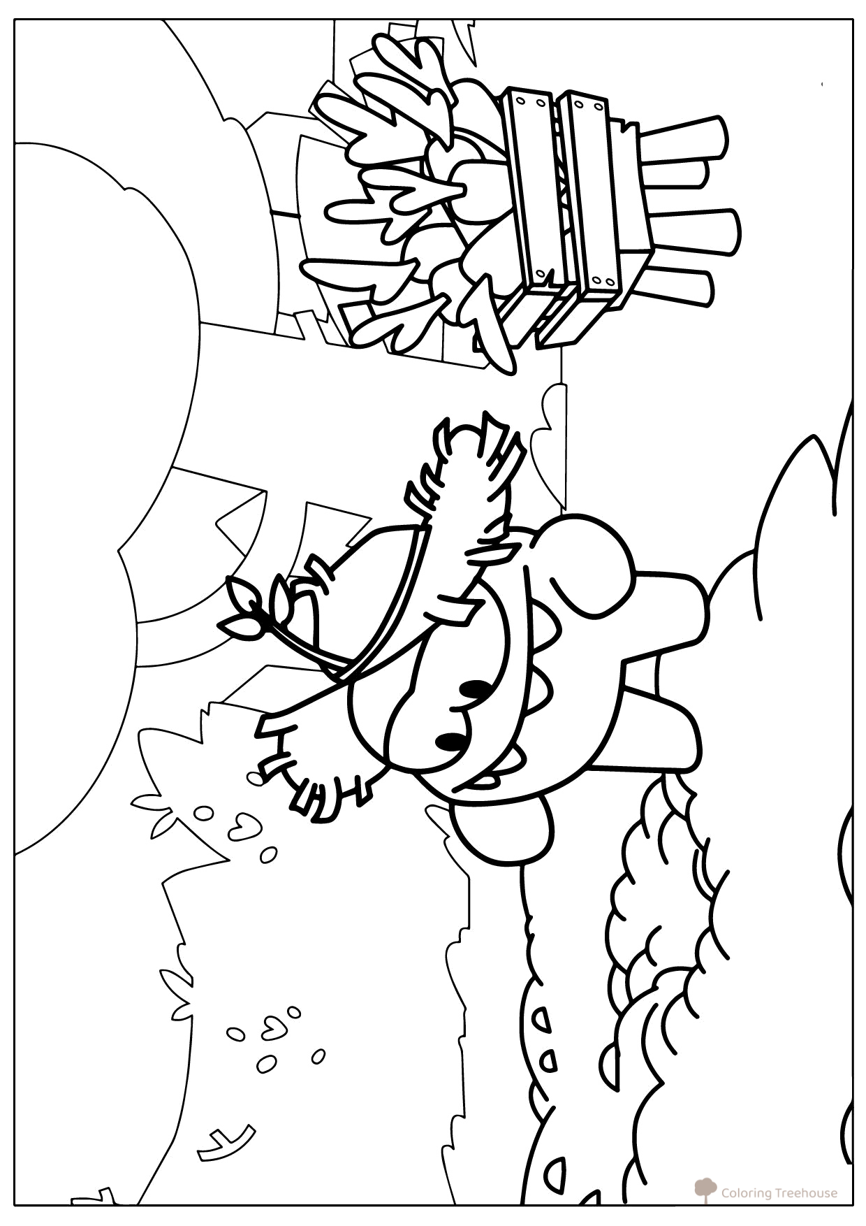 Am Nyam Coloring Page with Carrot Box free printable Om Nom Coloring Pages coloring page