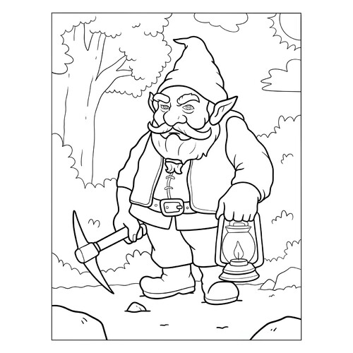 Grumpy Gnome Coloring Page free printable Gnome Coloring Pages coloring page