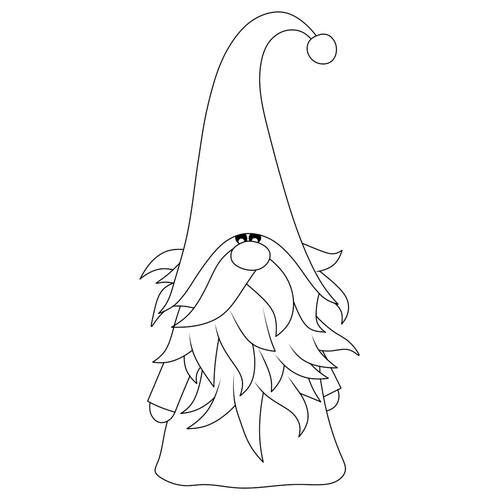 Shaggy Gnome Coloring Page free printable Gnome Coloring Pages coloring page