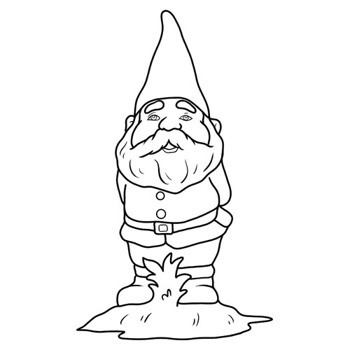 Simple Garden Gnome Coloring Page free printable Gnome Coloring Pages coloring page