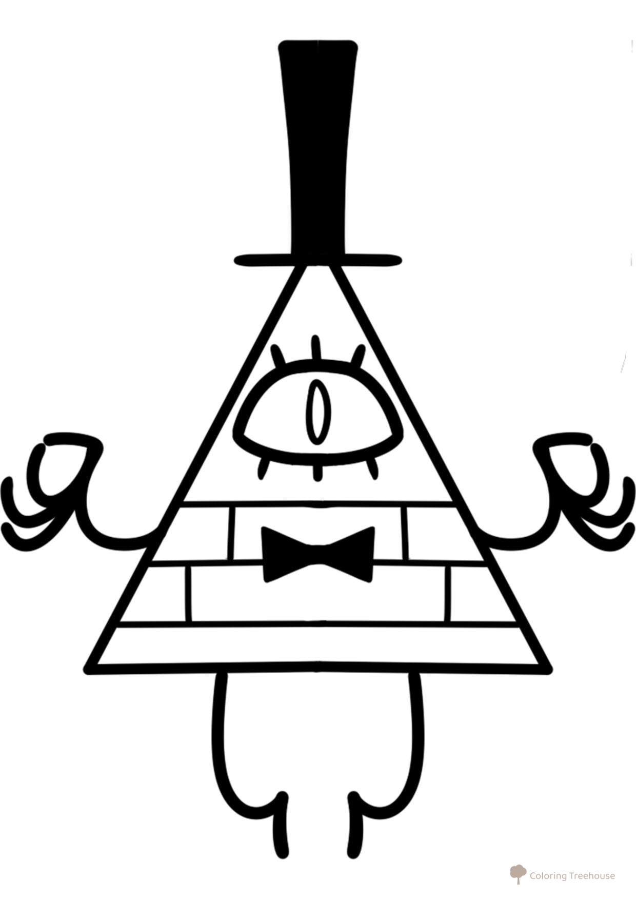 Bill Cipher Coloring Page free printable Gravity Falls Coloring Pages coloring page