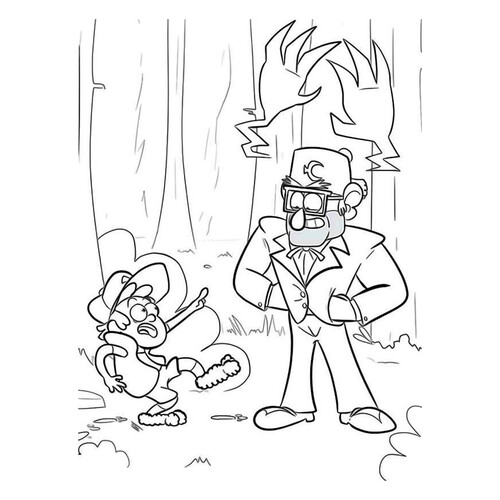 Dipper y el Tío Stan - página para colorear dibujo para colorear gratis de Páginas para colorear de Gravity Falls