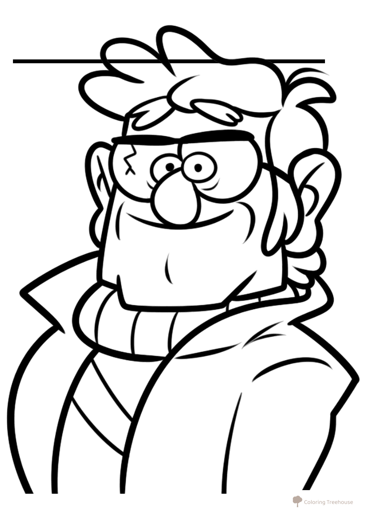 Uncle Ford Coloring Page free printable Gravity Falls Coloring Pages coloring page