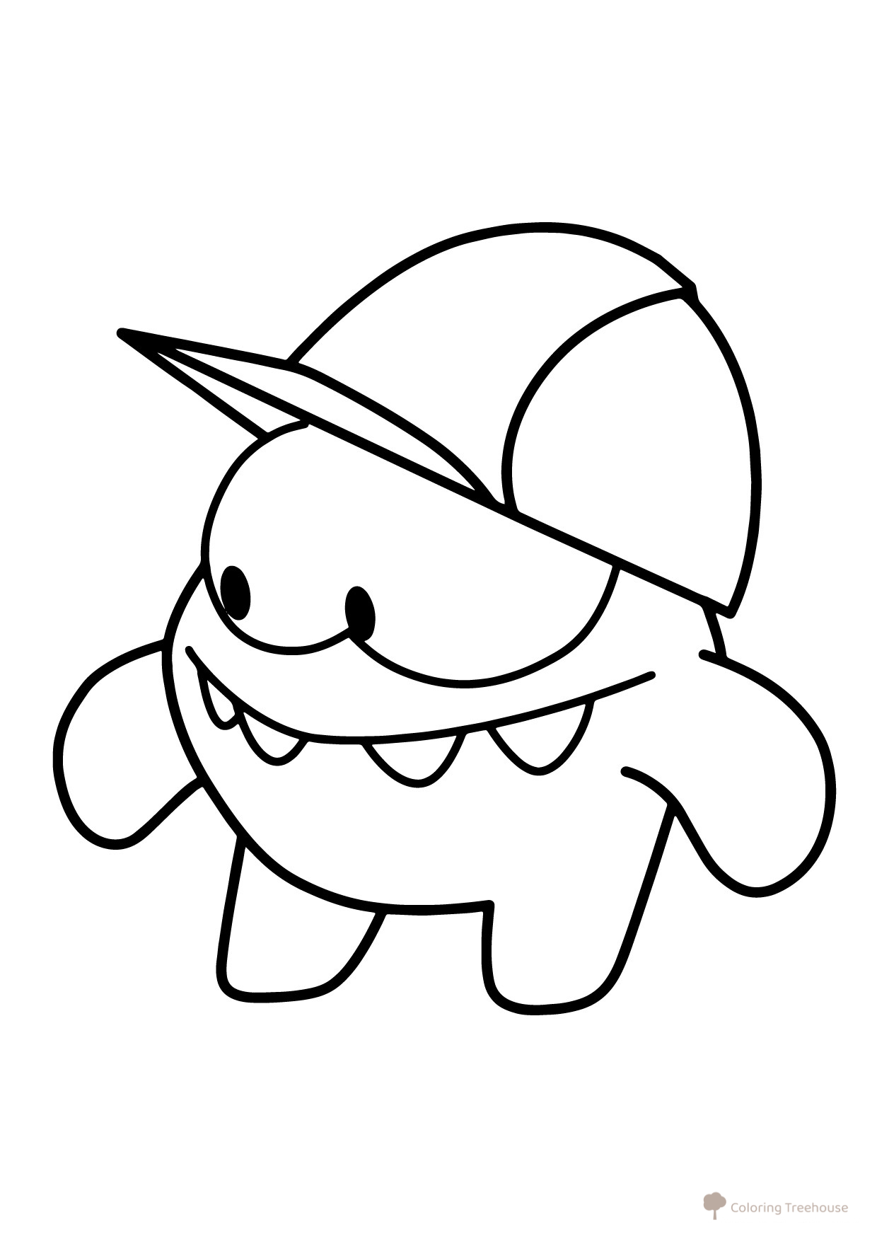 Am Nyam Builder Coloring Page free printable Om Nom Coloring Pages coloring page