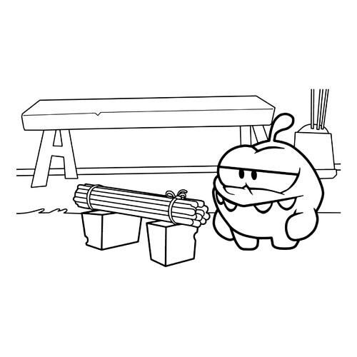 Página para colorear: Am Nyam aprende Kung Fu dibujo para colorear gratis de Páginas para colorear de Am Nyam (Om Nom)