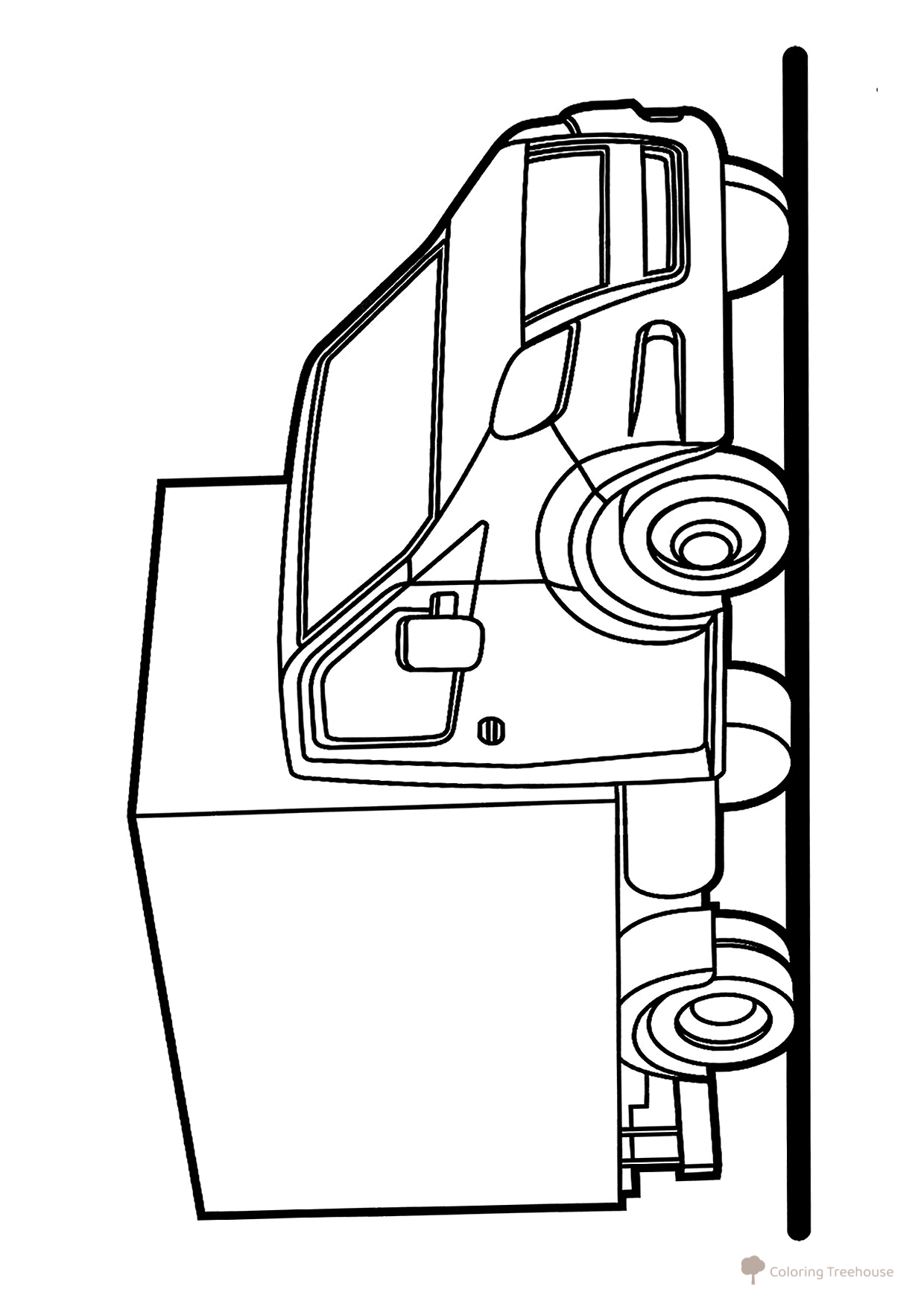 Libro para colorear «Camión de carga» dibujo para colorear gratis de Páginas para colorear de camiones