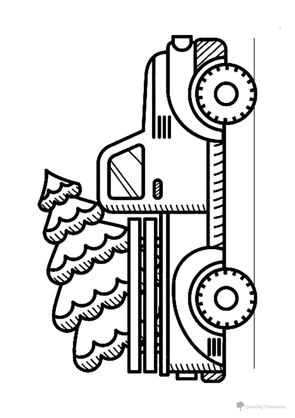Little Truck with Christmas Tree Coloring Page free printable Truck Coloring Pages coloring page