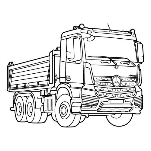 Página para colorear «Camión Mercedes» dibujo para colorear gratis de Páginas para colorear de camiones