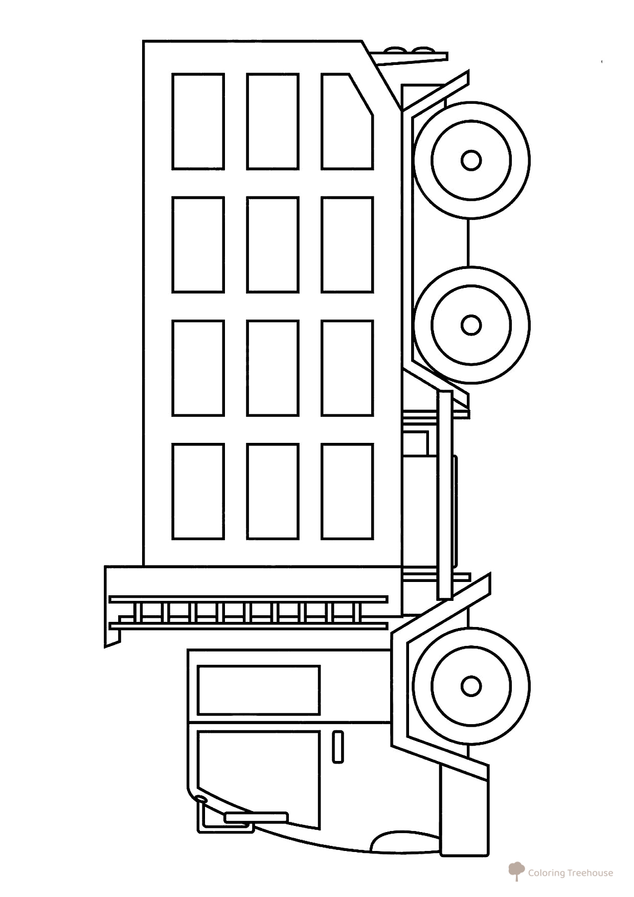 Truck with Ladder Coloring Page free printable Truck Coloring Pages coloring page
