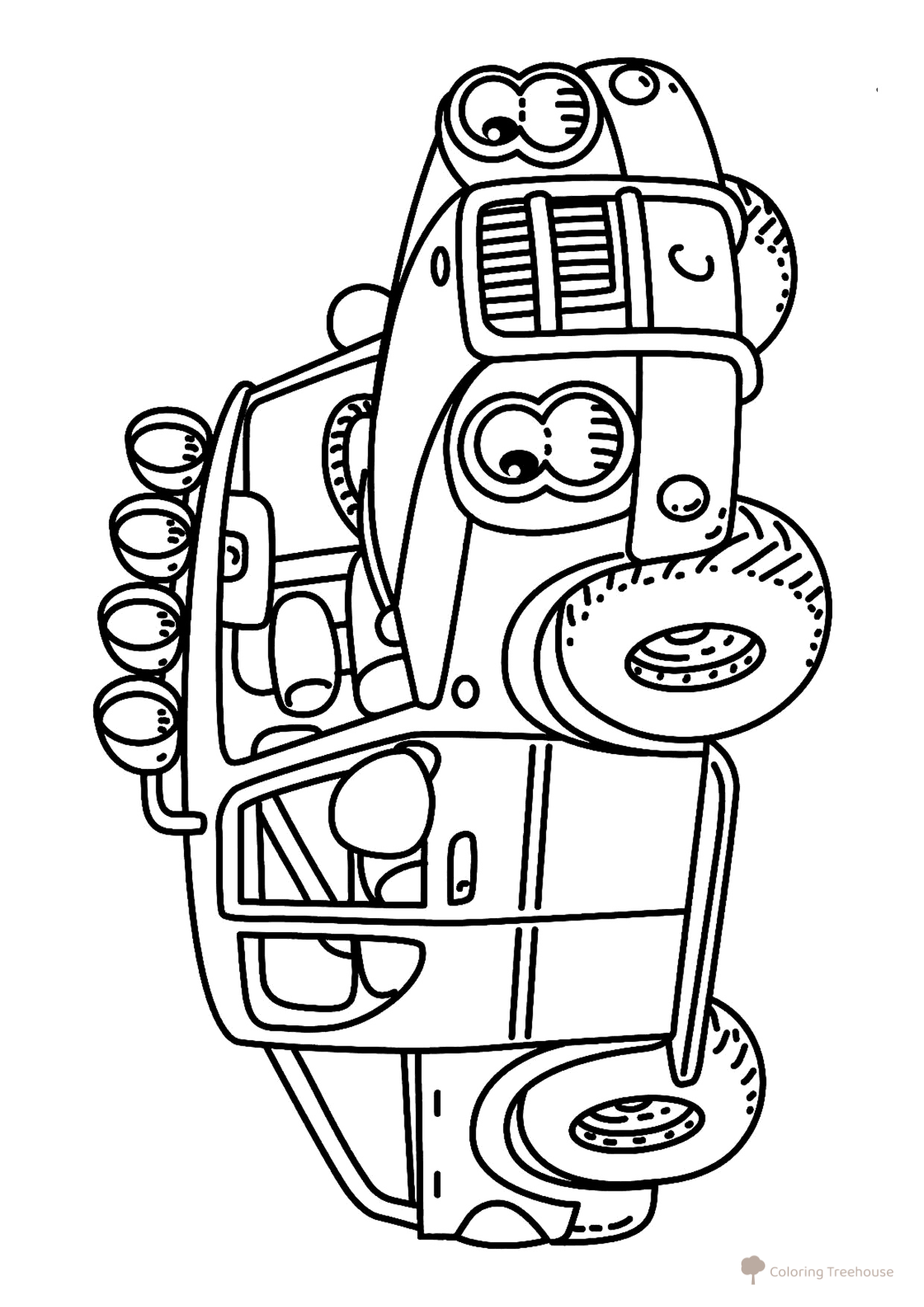 Página para colorear: Camión pickup bonito dibujo para colorear gratis de Páginas para colorear de camiones