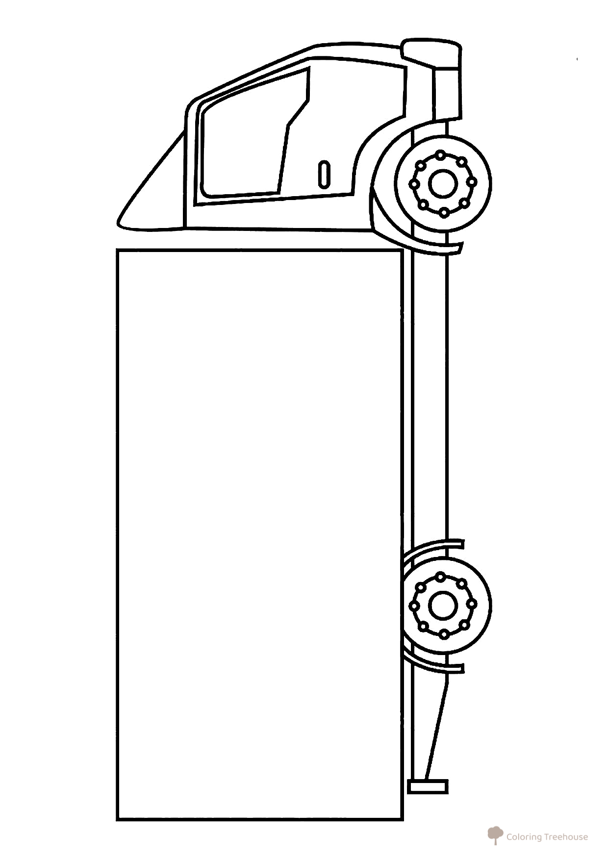Página para colorear «Camión sencillo» dibujo para colorear gratis de Páginas para colorear de camiones
