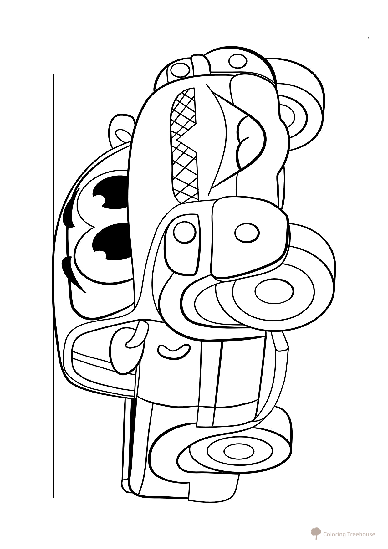 Página para colorear «Camioneta alegre» dibujo para colorear gratis de Páginas para colorear de camiones