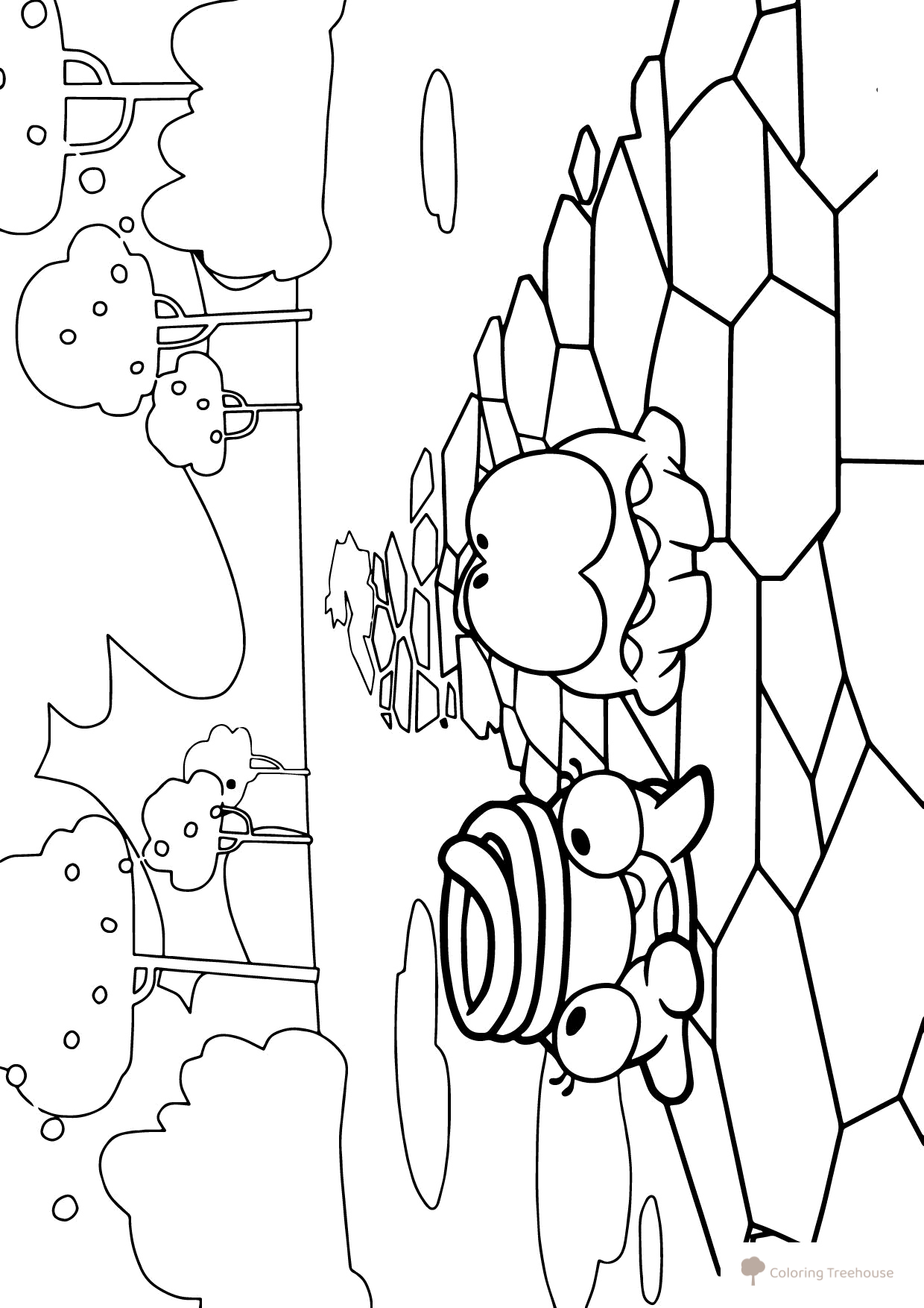 Página para colorear de Am Nyam en el parque dibujo para colorear gratis de Páginas para colorear de Am Nyam (Om Nom)