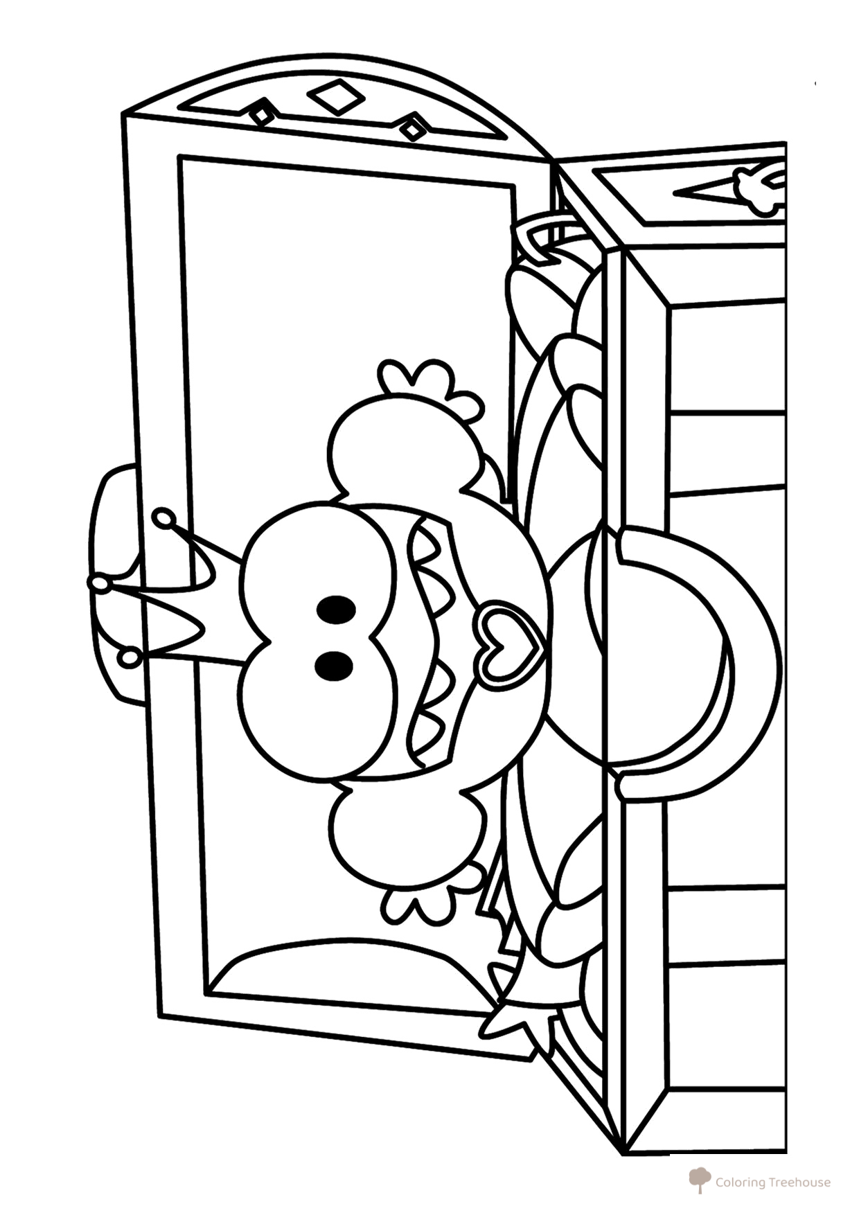 Página para colorear de Am Nyam con vestido de princesa dibujo para colorear gratis de Páginas para colorear de Am Nyam (Om Nom)