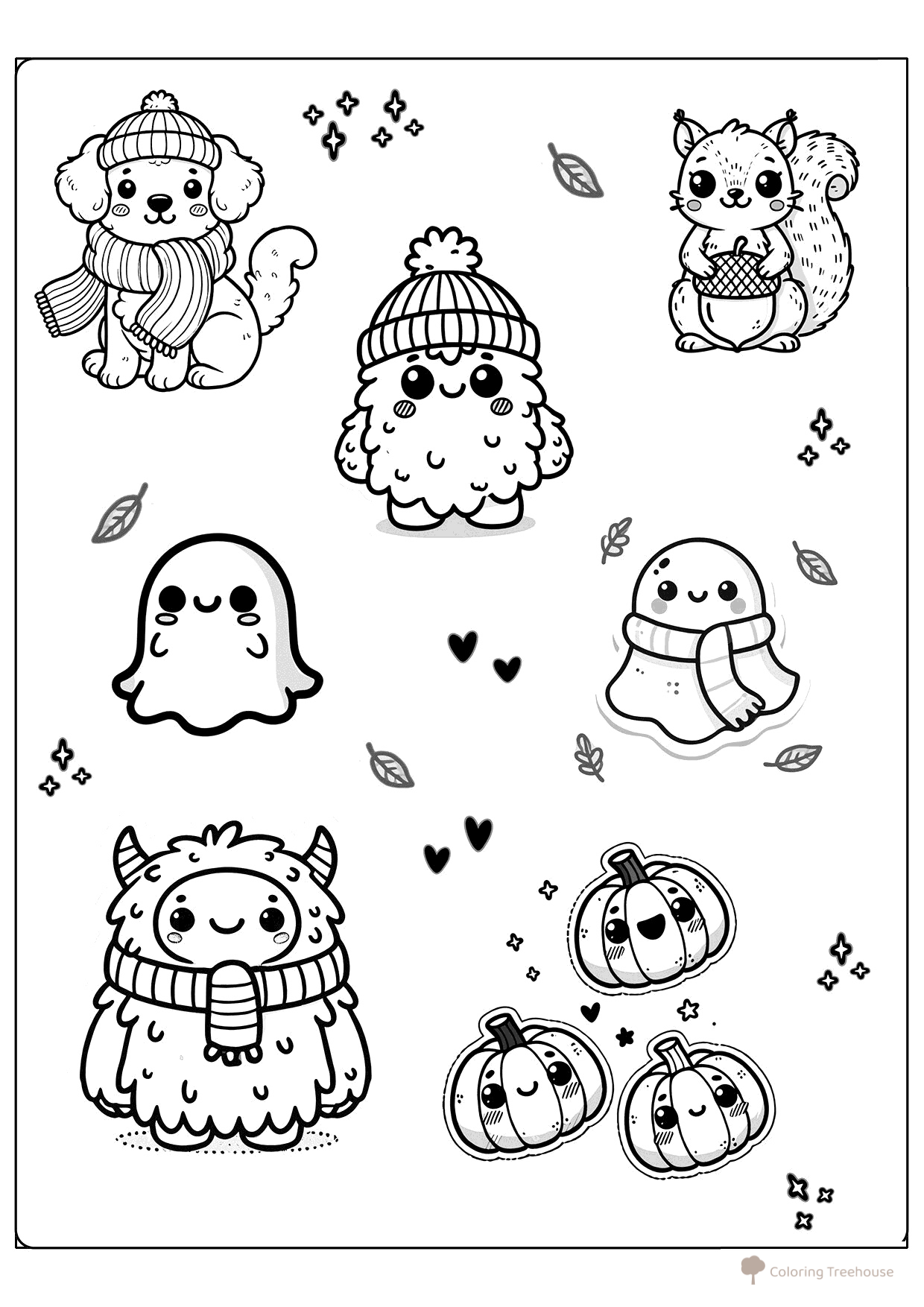 Cute Halloween Coloring Pages free printable Halloween Coloring Pages: Pumpkins, Fairy Tale Characters, and Masks coloring page