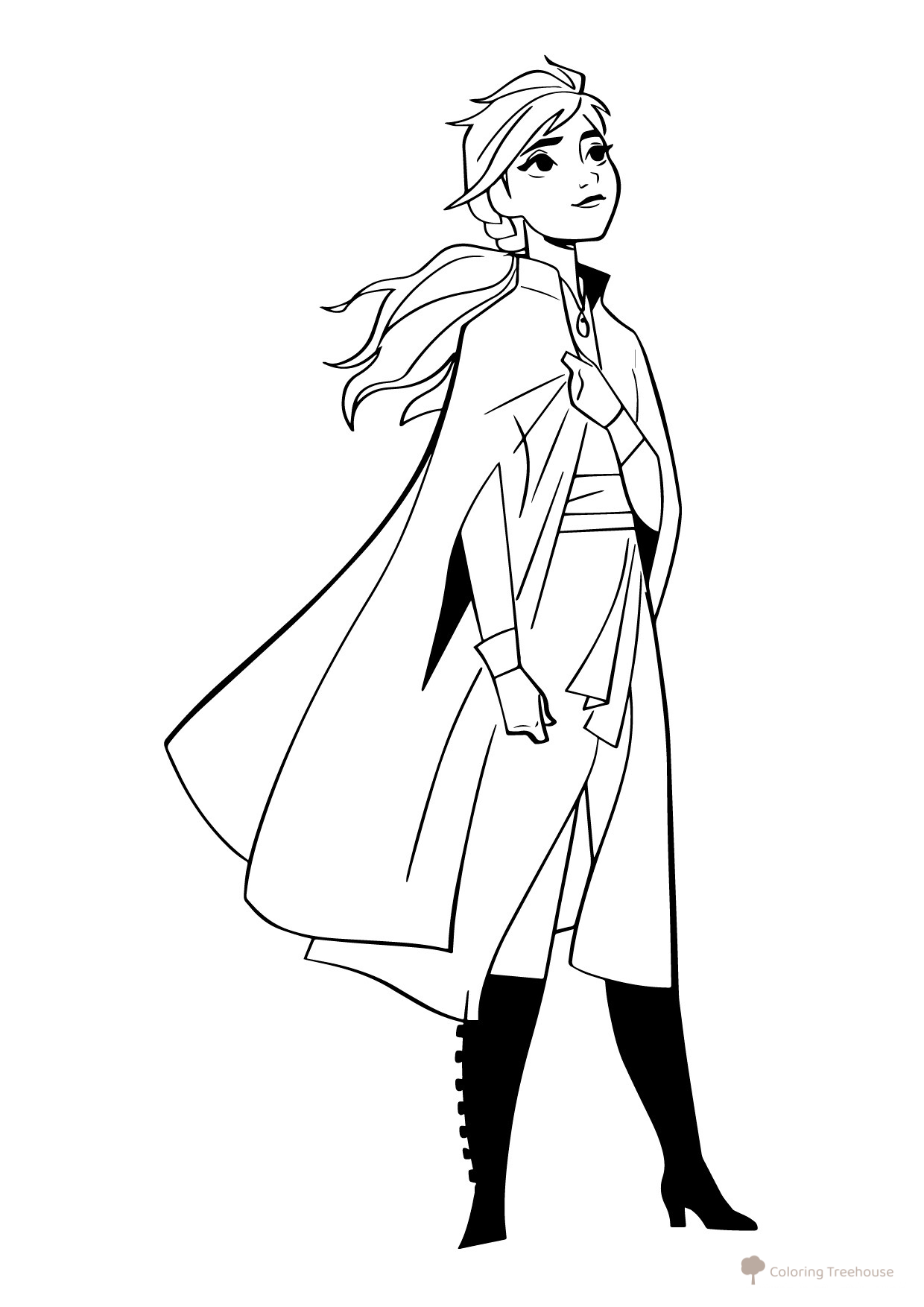 Página para colorear de Anna de Frozen II dibujo para colorear gratis de Páginas para colorear de Frozen 2