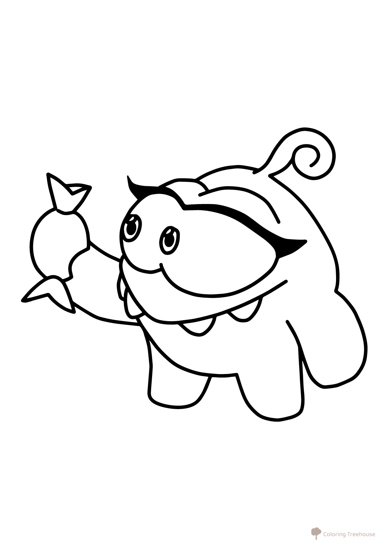 Am Nyasha with Candy Coloring Page free printable Om Nom Coloring Pages coloring page