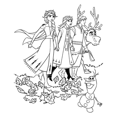 Página para colorear: Frozen 2 — Héroes en el Bosque Encantado dibujo para colorear gratis de Páginas para colorear de Frozen 2