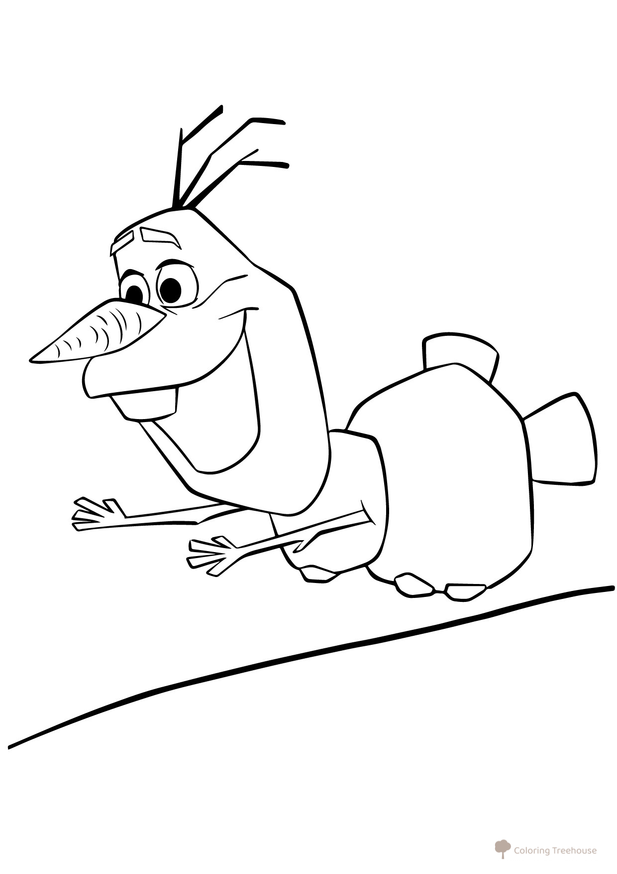 Dibujo para colorear: Olaf en vuelo dibujo para colorear gratis de Páginas para colorear de Frozen 2