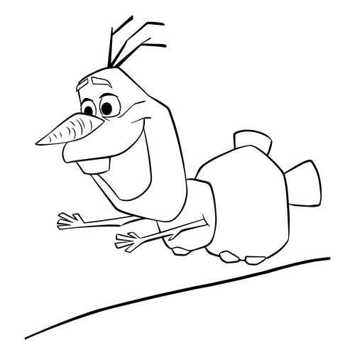Dibujo para colorear: Olaf en vuelo dibujo para colorear gratis de Páginas para colorear de Frozen 2