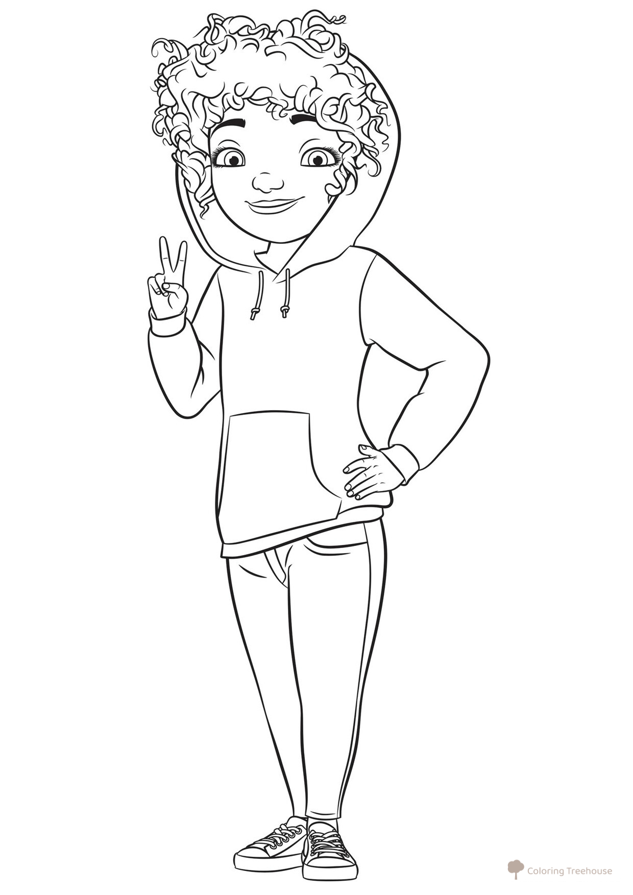 Dibujos para colorear: Chica Dar dibujo para colorear gratis de Páginas para colorear de la película «Home»