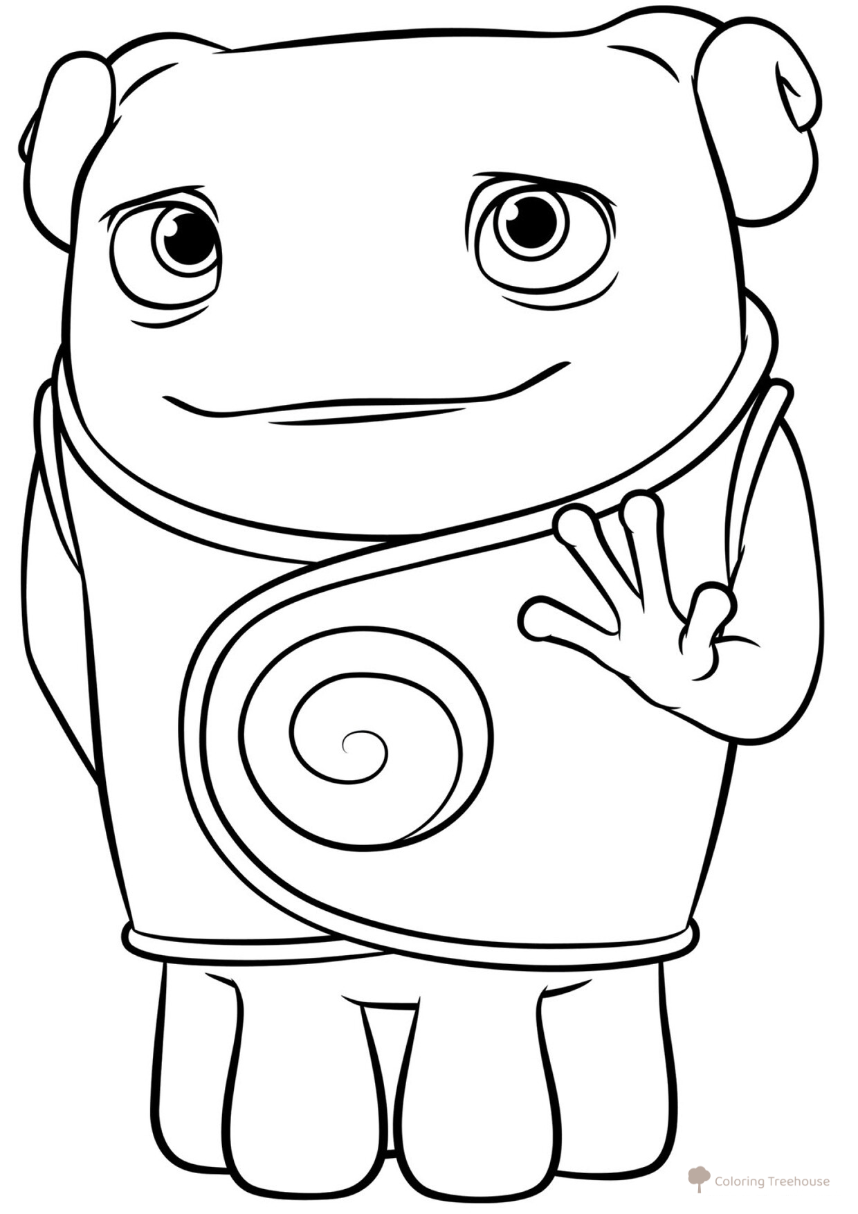 Página para colorear: Encantador extraterrestre O dibujo para colorear gratis de Páginas para colorear de la película «Home»