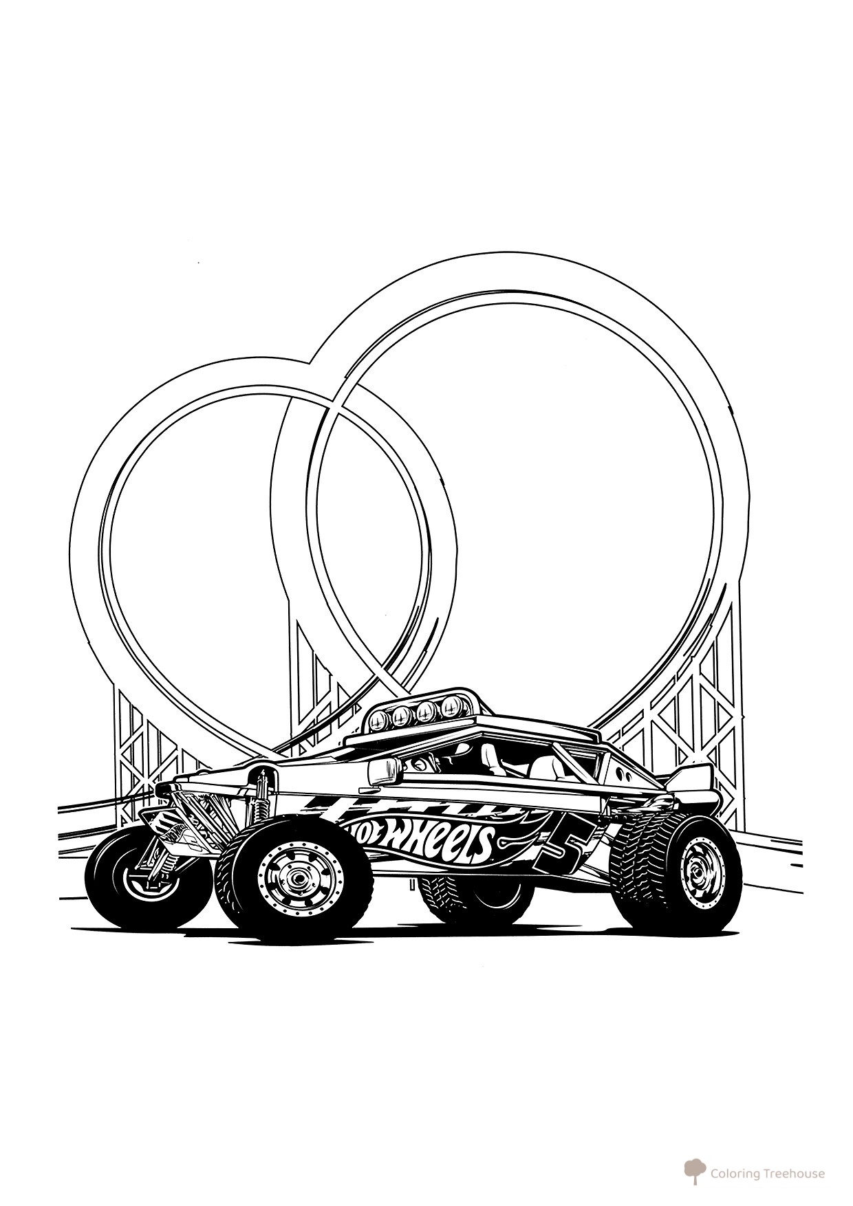 Página para colorear «Buggy Hot Wheels» dibujo para colorear gratis de Páginas para colorear de Hot Wheels