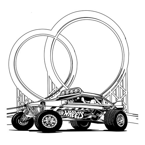 Página para colorear «Buggy Hot Wheels» dibujo para colorear gratis de Páginas para colorear de Hot Wheels