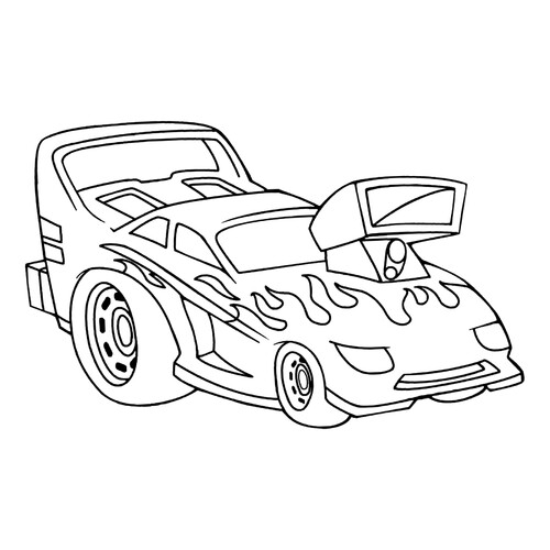 Página para colorear «Coche salvaje Hot Wheels» dibujo para colorear gratis de Páginas para colorear de Hot Wheels