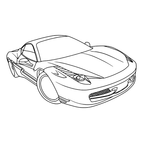 Página para colorear «Ferrari Hot Wheels» dibujo para colorear gratis de Páginas para colorear de Hot Wheels