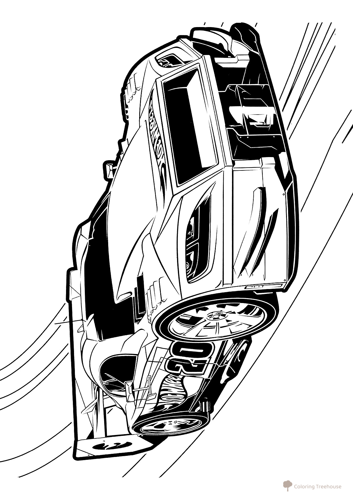 Página para colorear «Hot Wheels en las curvas» dibujo para colorear gratis de Páginas para colorear de Hot Wheels