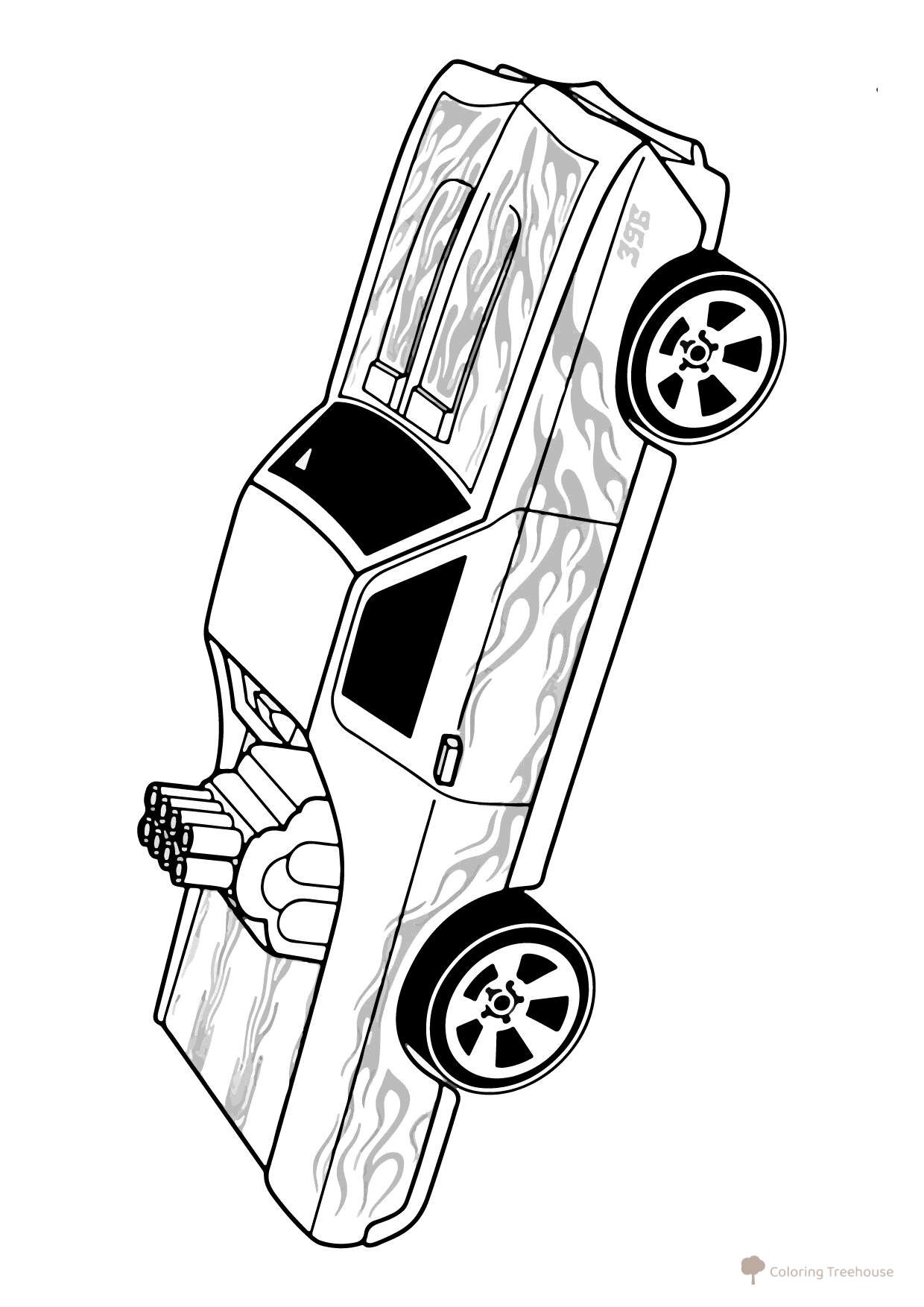 Página para colorear «Hot Wheels pickup» dibujo para colorear gratis de Páginas para colorear de Hot Wheels