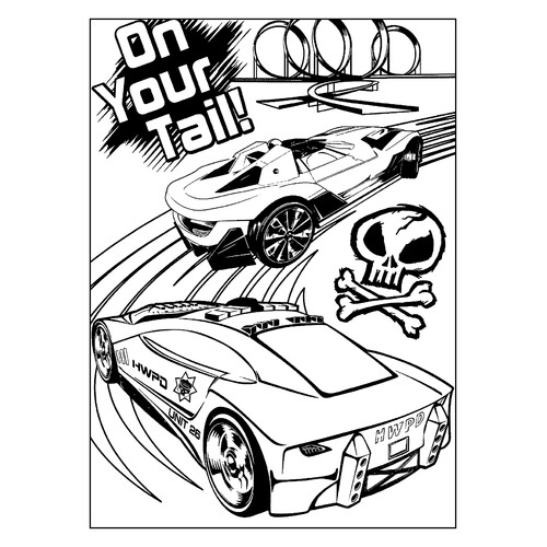 Hot Wheels Police Coloring Page free printable Hot Wheels Coloring Pages coloring page