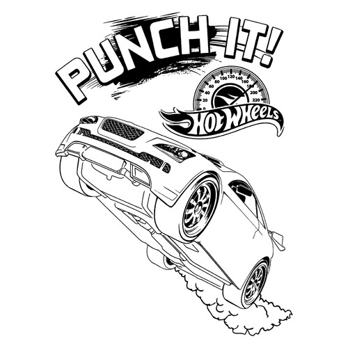 Hot Wheels in Flight Coloring Page free printable Hot Wheels Coloring Pages coloring page