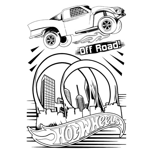 Hot Wheels Off-Roader Coloring Page free printable Hot Wheels Coloring Pages coloring page