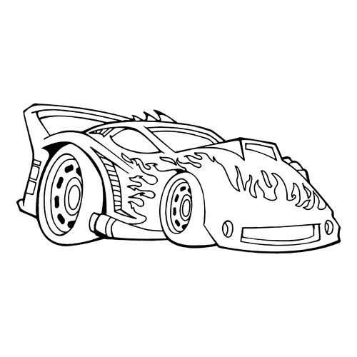 Fiery Hot Wheels Coloring Page free printable Hot Wheels Coloring Pages coloring page