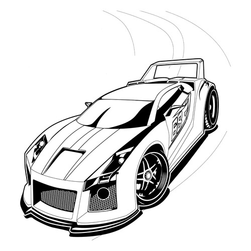 Hot Wheels Sports Car Coloring Page free printable Hot Wheels Coloring Pages coloring page