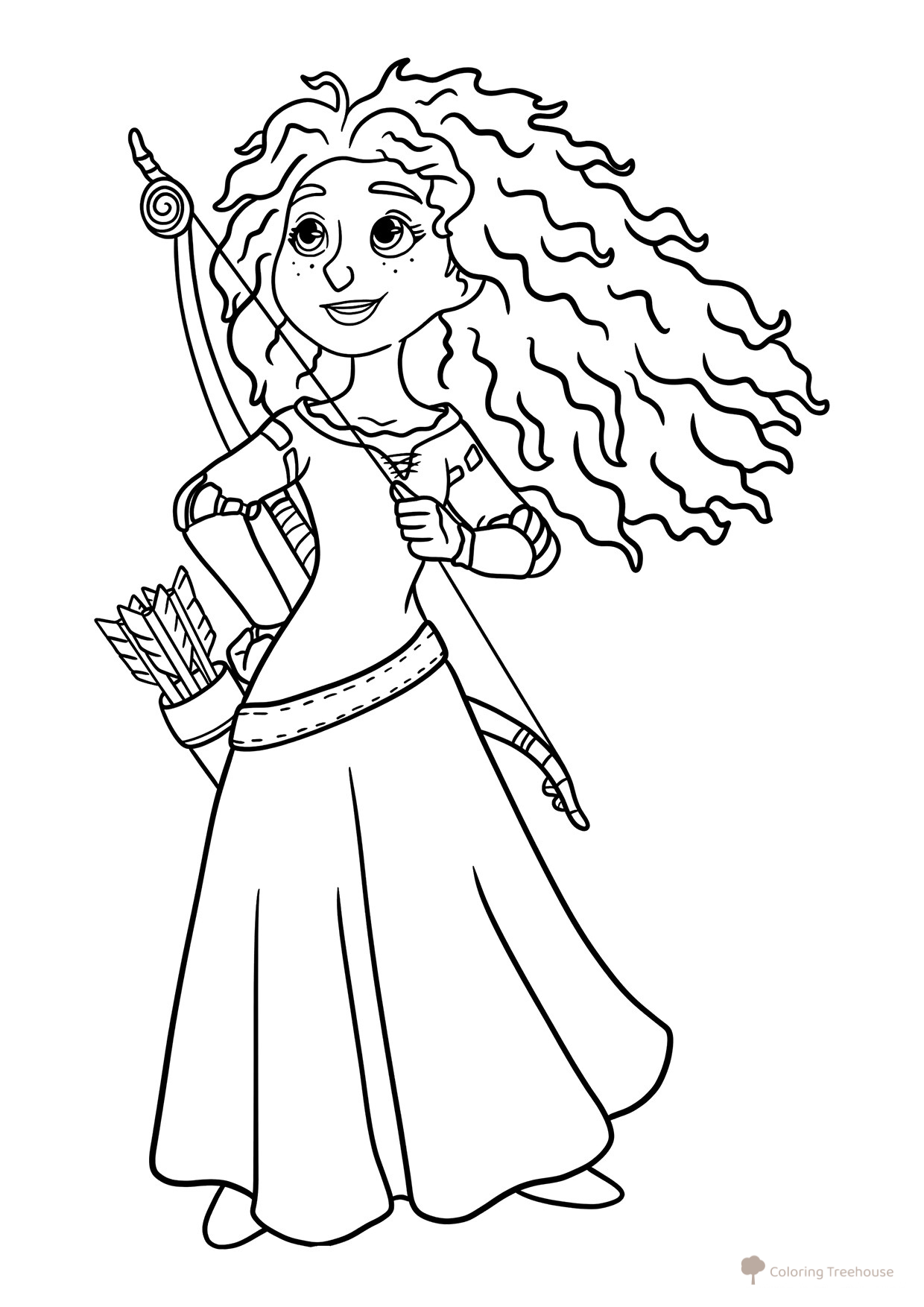 Kawaii Merida Coloring Page free printable Brave Coloring Pages coloring page