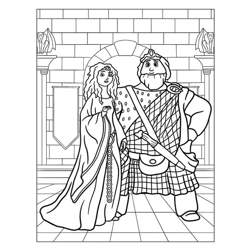 Merida and Lord MakGaffin Coloring Page free printable Brave Coloring Pages coloring page