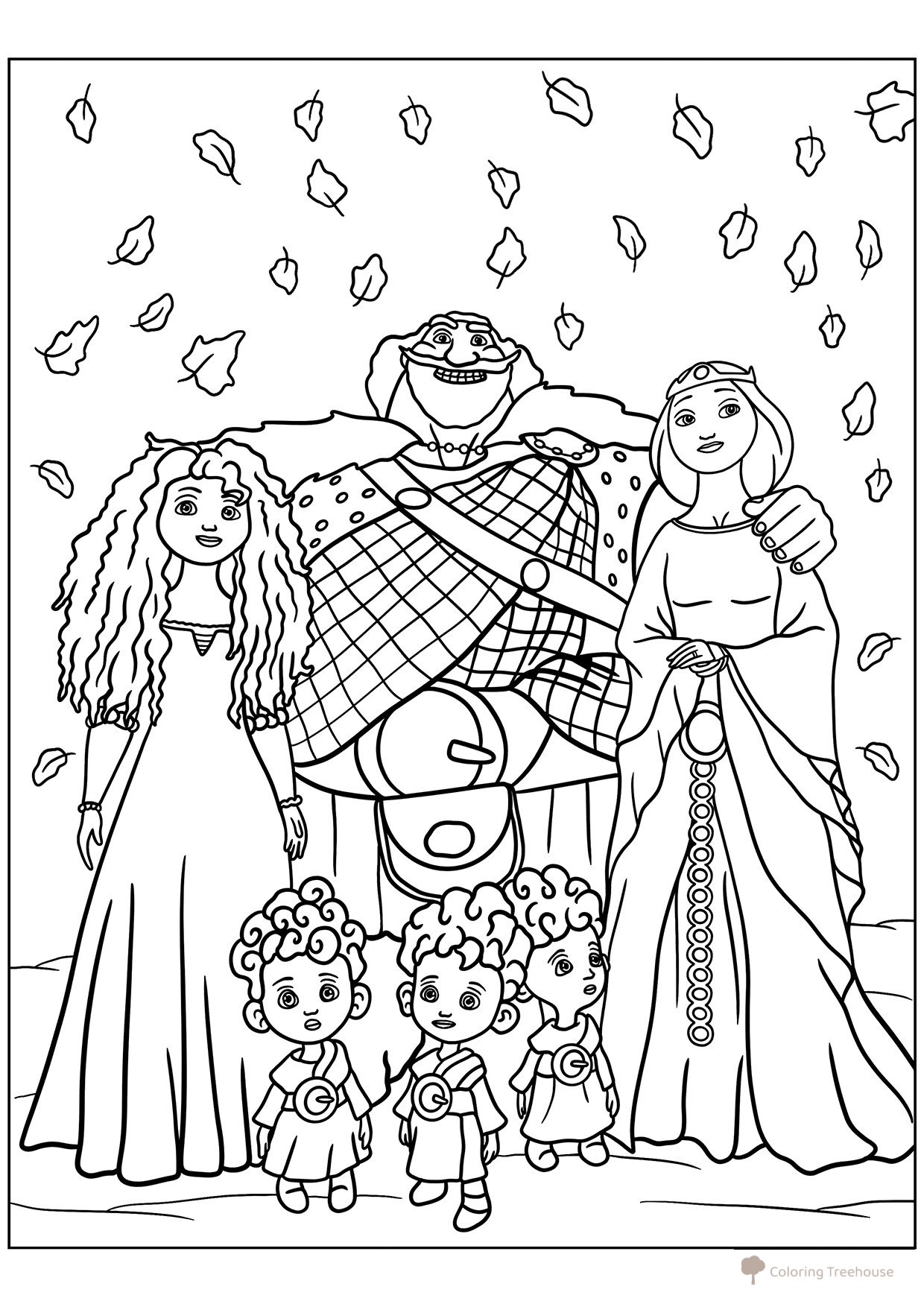 Merida Family Coloring Page free printable Brave Coloring Pages coloring page